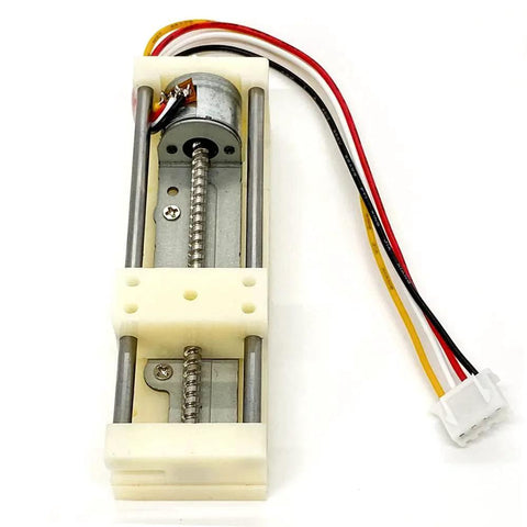 Top view of Compact 5V Micro 2 Phase 4 Wire Stepper Motor Linear Rail Actuator With 48mm Stroke 18 Degree Step Angle