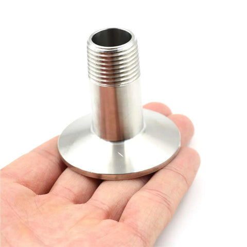 Beduan stainless steel 1.5in tri-clamp to 1/2in NPT male sanitary fitting, ferrule OD 50.5mm