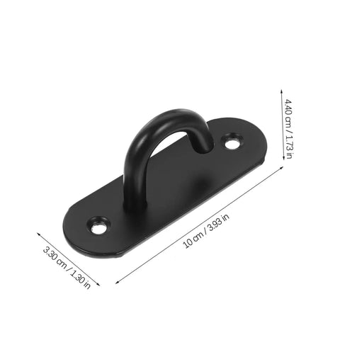 Stainless Steel Wall Mount Exercise Strap Anchors 3 Pack For Resistance Bands Heavy Duty Safety Hooks - side view with dimensions