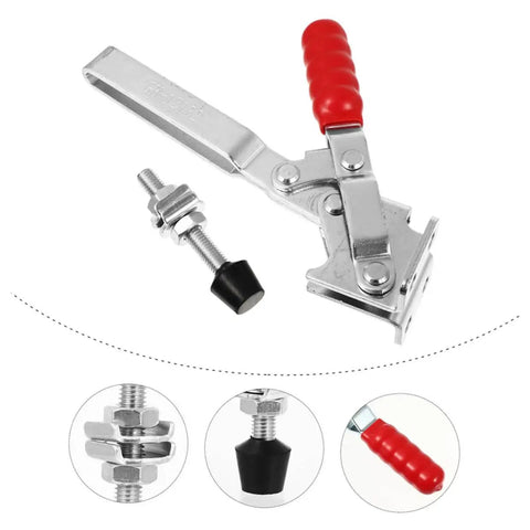 Two Pack Hand Toggle Clamps With Rubber Tips Quick Release Iron Fixed Toggle Clamps For Woodworking Jigs And Fixtures