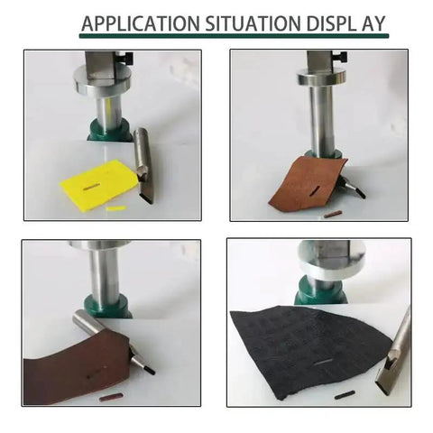 Handheld Leather Hole Punch And Stamping Press For DIY Crafting Adjustable 1.5 To 13 mm Chuck And 4.4 Cm Press Plate on various leathers
