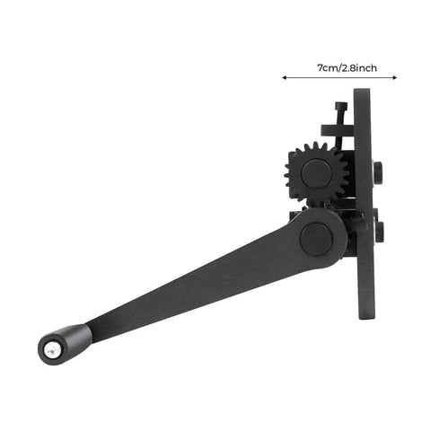 Side view of the gear-driven mechanism from a Bead Roller Machine for Sheet Metal, highlighting the manual crank handle.