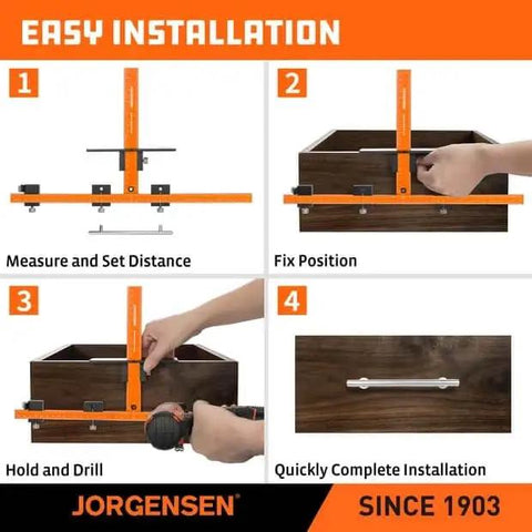 Aluminum Cabinet Hardware Jig Tool With Double Scale Template For Precise Door And Drawer Front Knob, Handle And Pull Installations, 5mm Alignment Drilled Hole, Heavy Duty DIY Pros And Home Crafters step-by-step guide