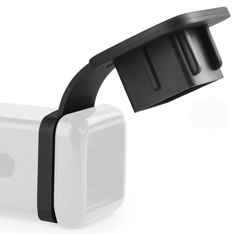 2 Inch Trailer Hitch Receiver Cover Plug Cap For 2x2 Inch Receivers Universal Fit For Toyota Ford GM Jeep Ram Nissan Audi Porsche Lexus 4Runner Universal Fitment For Class III IV V Hitches Truck Ready, shown from the side.