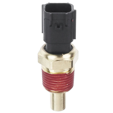 A-Premium engine coolant temperature sensor with black plastic connector and brass threaded body with red thread seal