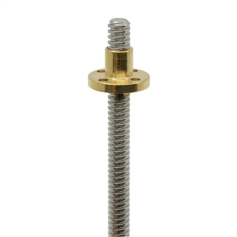 400mm 8mm T8 Lead Screw TR8x2 Acme Thread 2mm Pitch 1 Start 2mm Lead With Brass Nut for 3D Printers and CNC Machines