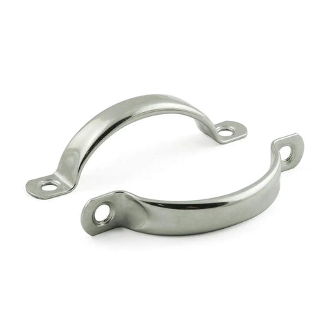 Two Pack 78mm Stainless Steel Door Handle Cabinet Drawer Pulls, Solid Hardware With Mounting Screws, Polished Finish, Close-up View