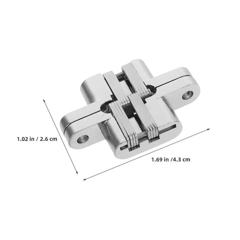Concealed 43mm Zinc Alloy Hinges Set for Jewelry Boxes and Cabinets Four Piece Cross Folding Hidden Hinges With 180 Degree Rotation