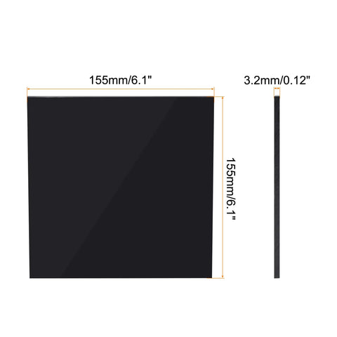 Ultra Tough UHMW Sheet Black For Bearings And Liners 6.1 X 6.1 X 0.12 Inch showing dimensions and thickness for precision use.
