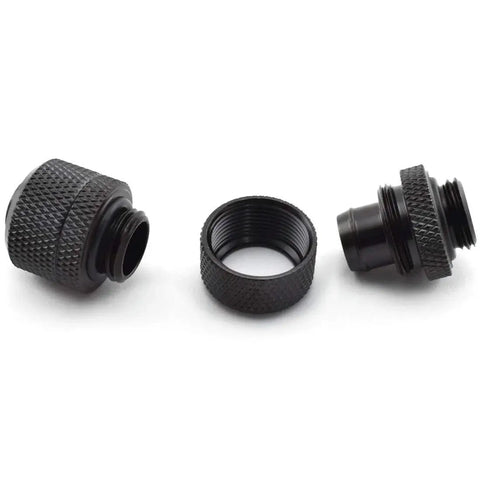 G1/4 To 3/8 Inch Quick Tighten Compression Fittings For Soft Tubing In PC Water Cooling System, black chrome brass connectors