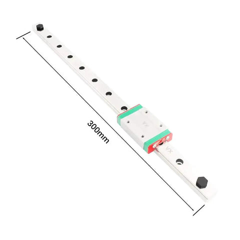 Front view of 300mm Linear Rail Guide With MGN12H Sliding Block For 3D Printers And CNC Machines, H Type, Easy Mount, Smooth Low-Backlash Motion