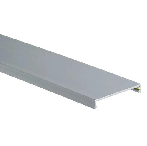 3.25 Inch Wide Wiring Duct Cover In Light Gray PVC No Slip Design With High Friction Lining For Tight Grip Flush Mount Maximizes Wire Capacity