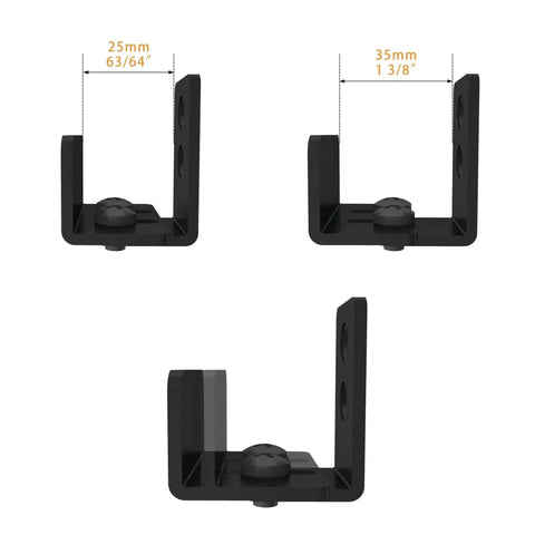 Matte Black Floor Guide For Sliding Barn Door Hardware Wall Mount Adjustable Width for doors up to one and three eighths inches thick