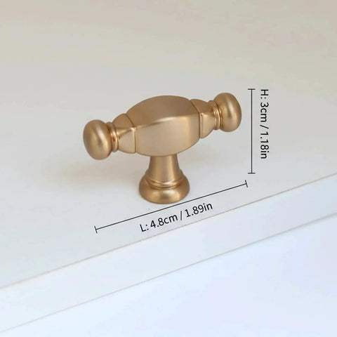 10 Pack Champagne Bronze Bar Cabinet Knobs Zinc Alloy Furniture Drawer Pulls Modern Cabinet Hardware For Kitchen Bathroom Cupboard Single Hole Closet Dresser Knobs Includes 10 Screws M4x22mm For Easy Installation, close-up view showing dimensions.