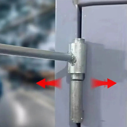 Close-up of Door Hinge Repair Kit 14 to 25mm Alignment and Adjustment Tool for Sagging, Sticking, and Misaligned Doors in use.