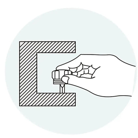 Illustration of a hand using a Micro Stubby Reversible Screwdriver With Double Ended Phillips 2 And Slotted Bit 42mm in tight space