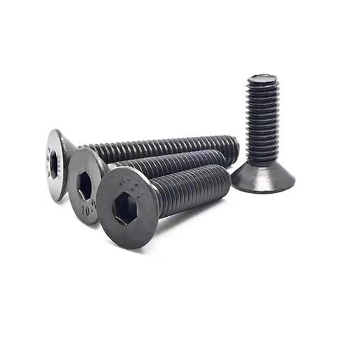 M10-1.5 X 30mm Flat Head Socket Cap Screws Set Beefy Heavy-Duty Grade 10.9 Alloy Steel DIN 7991 Black Oxide Allen Hex Drive Fasteners