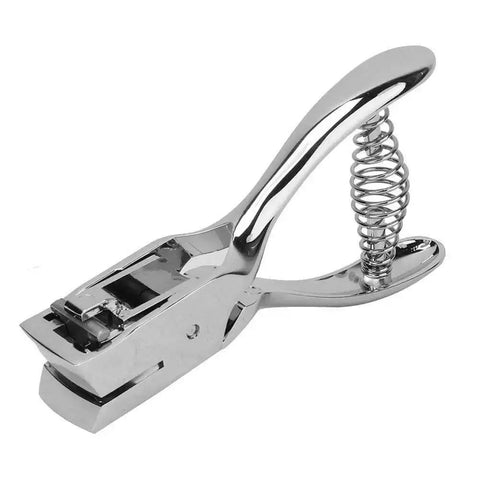 All Metal Handheld Hole Slot Puncher For ID Cards And Paper Crafts With 5.4 Inch Oval Punch And Spring Mechanism Delivers Clean Punches Through 8 Sheets Every Time Built For Heavy Duty Daily Use