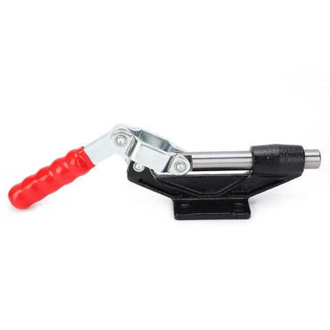 Side view of Pro Grade Adjustable Welding Toggle Clamp With Quick Release For Woodworking Jigs And Fixtures, Push Pull Toggle Action, 680kg holding force.