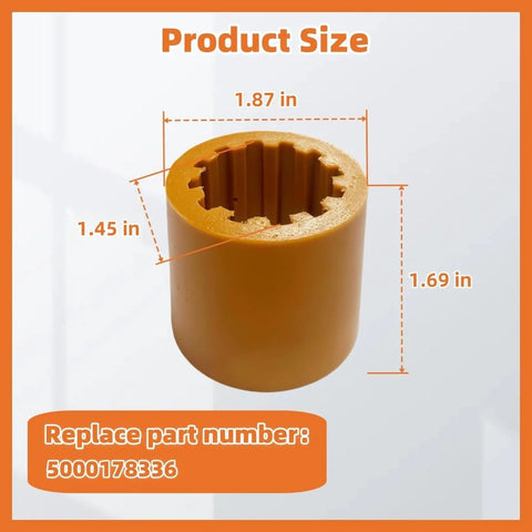 Two-pack flexible coupler sleeve replacement for Wacker Neuson RD880/RD11/RD12-90/RD16-100 rollers, orange plastic