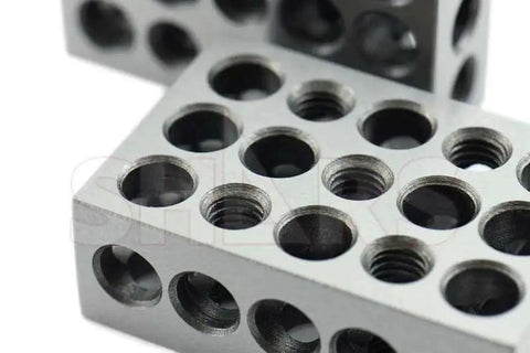 Ultra Precision 1-2-3 Blocks With Screw Set Matched Pair 0.0002 Inch Squareness On All Sides Precision Ground Steel