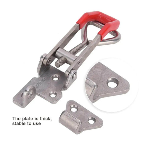 Heavy Duty 304 Stainless Steel Toggle Clamp With 250Kg Clamping Force And Adjustable Lever Handle For Welding Jig Fixtures Built For Real World Use And Precise Pressure Control, close-up view.