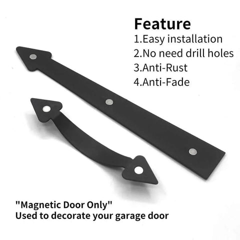 Magnetic Faux Hinges And Decorative Handles Hardware Kit For Steel Garage Doors displayed with anti-rust and easy installation features