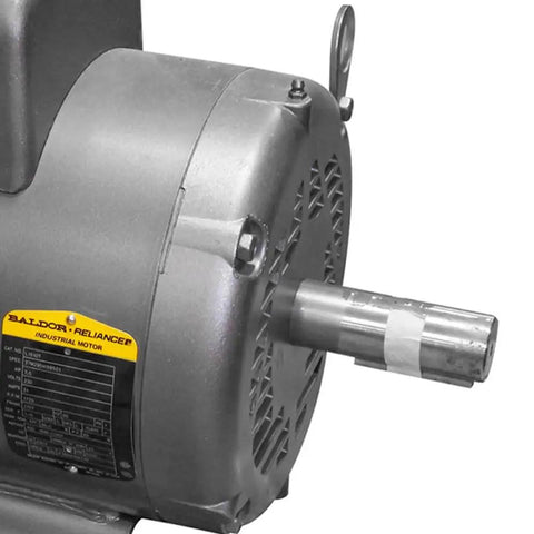 Close-up of 7.5 HP Electric Motor For Compressors, 1725 RPM, 208-230V 31A with keyed shaft visible