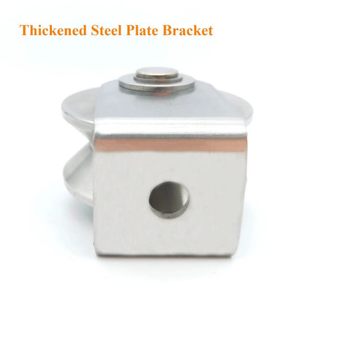 Front view of a V Groove Wheel Heavy Duty Stainless Steel Caster With Bracket For Sliding Gates Rolling Gates Inverted Track And Industrial Machines High Load Capacity And Corrosion Resistant Design