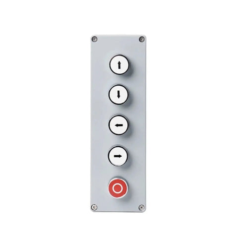 Industrial 1P Push Button Control Box Explosion Proof Waterproof Junction, featuring multiple directional buttons in durable ABS and metal.