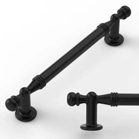 10 Pack Matte Black Cabinet Pulls 5 Inch 128mm Center to Center Drawer Handles for Kitchen Cabinets and Bathroom Cabinet Hardware ZH0083