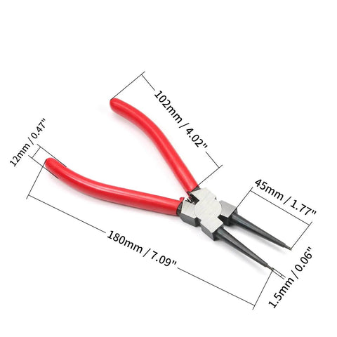 7 Inch External Snap Ring Pliers Set With Internal Straight And Bent Jaw Pro Grade Pliers CRV Steel Electrophoretic Black Finish