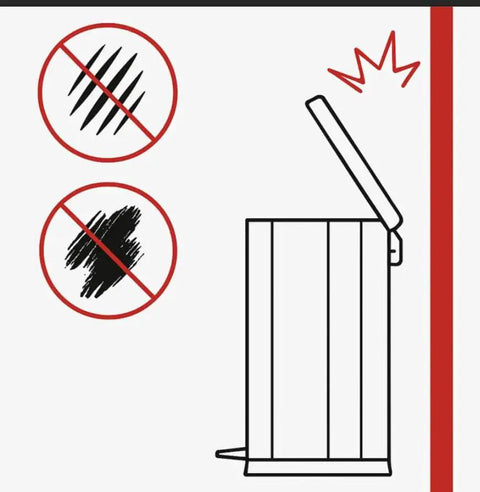 Illustration of 10 Pack Trash Can Protector Pads For Wall And Furniture Protection reducing scratches and scuffs with EVA pads.