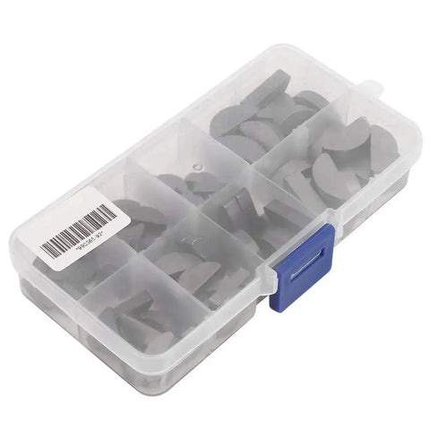 80Pcs Woodruff Key Set Stainless Steel Half Moon Keys For Gear Shafts Flywheels Pulleys And Cranks Assorted Sizes With Durable Storage Box Pro Grade Mechanical Fasteners Kit For Shop And DIY in clear box