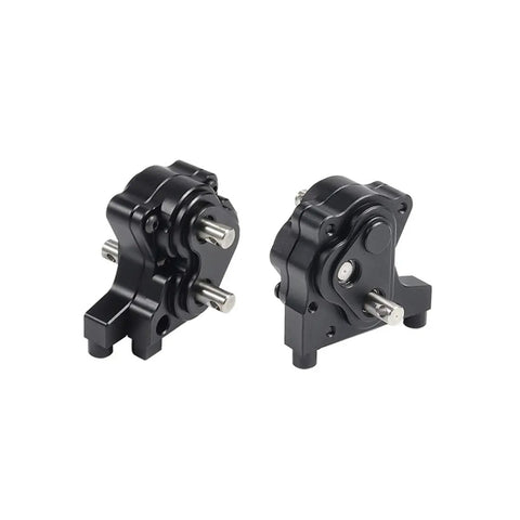 Black CNC-machined parts of Planetary Gearbox Transfer Case And Short Drive Shaft Skid Plate Front Motor Mount Upgrade Kit for RC crawler chassis