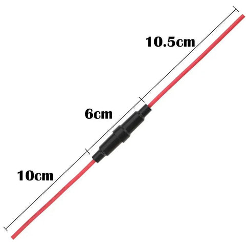 Inline AGC Fuse Holder 6x30mm, 15 Pack, 32V 20A Fast Blow Glass Fuse, 16 AWG Wire, Waterproof, Plastic and Metal, Through Hole Mount