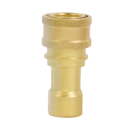 Brass 1/4 in NPTF hydraulic nipple with knurled grip for high-pressure connections