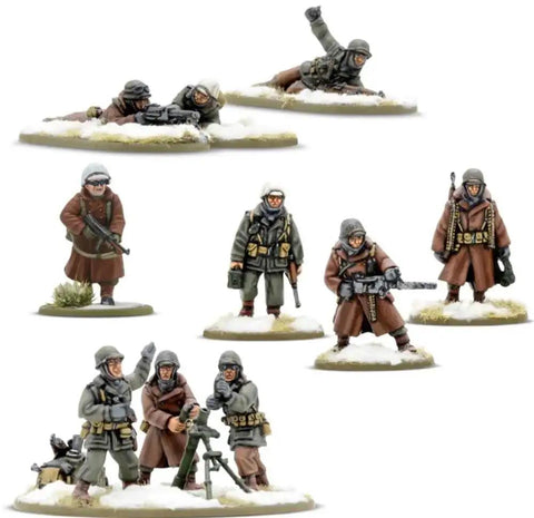 Winter US Army Bolt Action Starter Army Set With 28mm Scale Miniatures For World War II Tabletop Wargaming figurines in snow gear