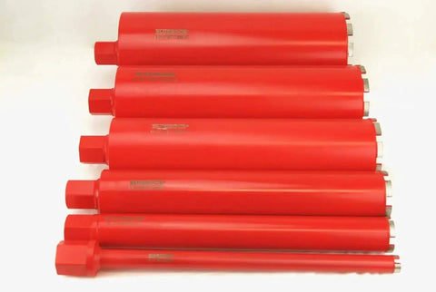 1 To 6 Inch Diamond Wet Core Drill Bit Set With One Quarter Inch Threaded Shank For Concrete Rebar Asphalt Brick Rock And Masonry Hole Cutting And Barrel Coring Bits