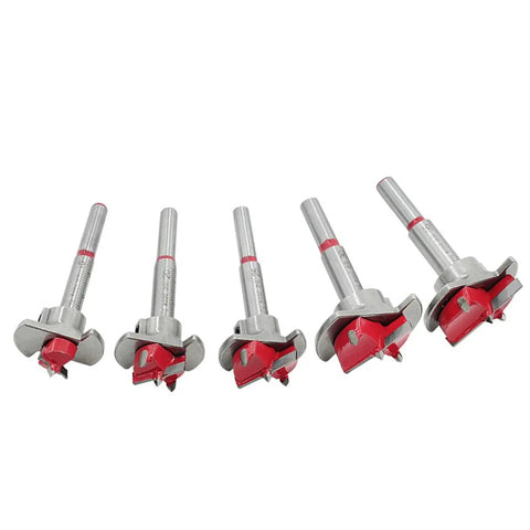 Five Piece Wood Splitting Drill Bit Set For Hinge Holes 15 To 35 Mm Adjustable Tungsten Carbide Wood Hole Saw Auger Opener