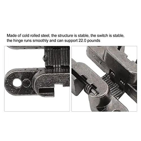 Close-up of Invisible 180 Degree Zinc Alloy Cross Hinges For Cabinets And Wooden Doors Dope Hidden Hardware 43mm Mini Door Hinges