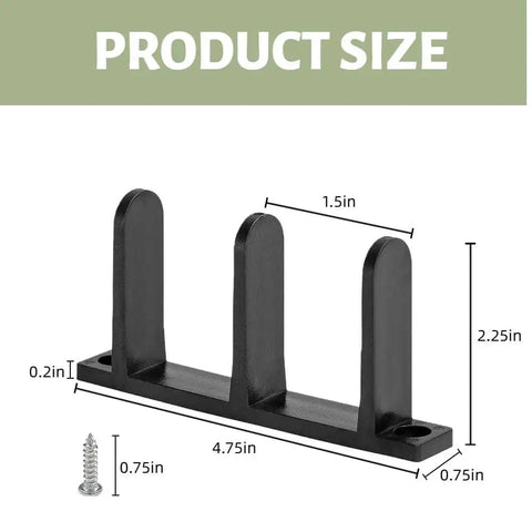 Dimensions of the Universal Black Sliding Door Bottom Guides Set, 4 Pack With Screws, ABS Floor Track Roller Guides for 1-3/8 Inch Doors