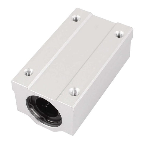 20mm Linear Motion Ball Bearing Slide Unit Built For Heavy Duty Use, SCS20LUU Model, silver tone metal, rubber build, screw holes visible