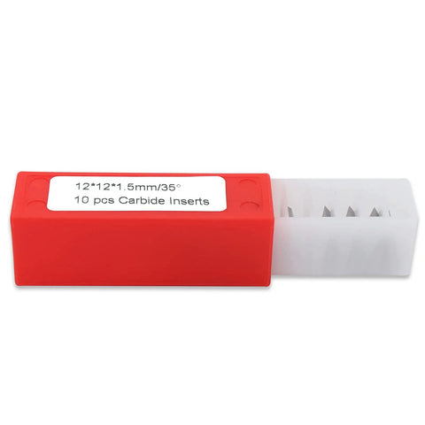 High Performance 12x12x1.5mm Carbide Insert With Four Cutting Edges And 35 Degree Cutting Angle Straight Hole Pack Of 10 For CNC Milling And Metalworking Tungsten Carbide Tough As Nails Long Lasting red box