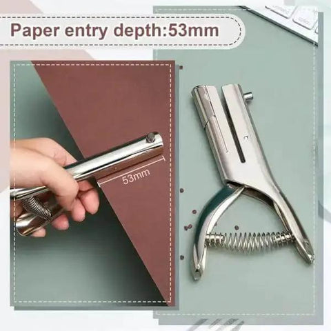 Heavy Duty Hand Held Hole Punch Built Tough With All Metal Construction, 20 Sheet Capacity, 6mm Hole Diameter, 53mm Punch Depth