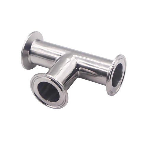 3-way clamp tee, stainless steel 304, tri-clamp ends for 1.5 in. sanitary fittings