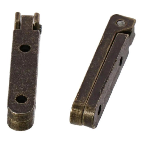 Miniature Cabinet Drawer Hinges 12 Pack 1.18 Inch 90 Degree Bronze Zinc Alloy Jewelry Box Chest Hinge Heavy Duty Durable