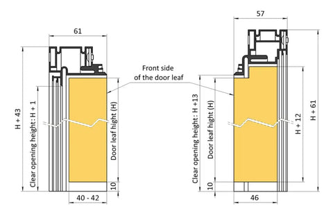 Technical drawing of Interior Invisible Hidden Door With Handle Planum 0010 Primed Black Edge Hidden Frame 30 Inch By 84 Inch.