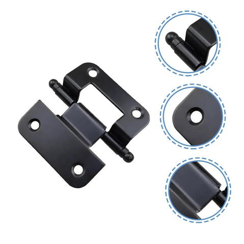 Heavy Duty Self Closing Cabinet Hinges For Kitchen Cupboards 6 Pack Iron Inset Hardware, smooth surface, black finish