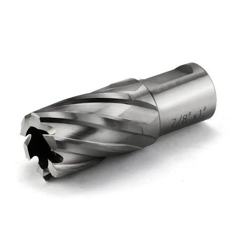 Annular Cutter Set HSS Slugger 7/8 Inch Cutting Diameter with 3/4 Weldon Shank and 1 Inch Cutting Depth for drill press